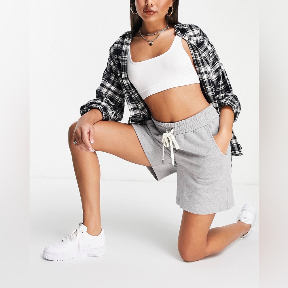 Madewell Jersey Drawstring Gray Sweat Loungewear High Waisted Shorts